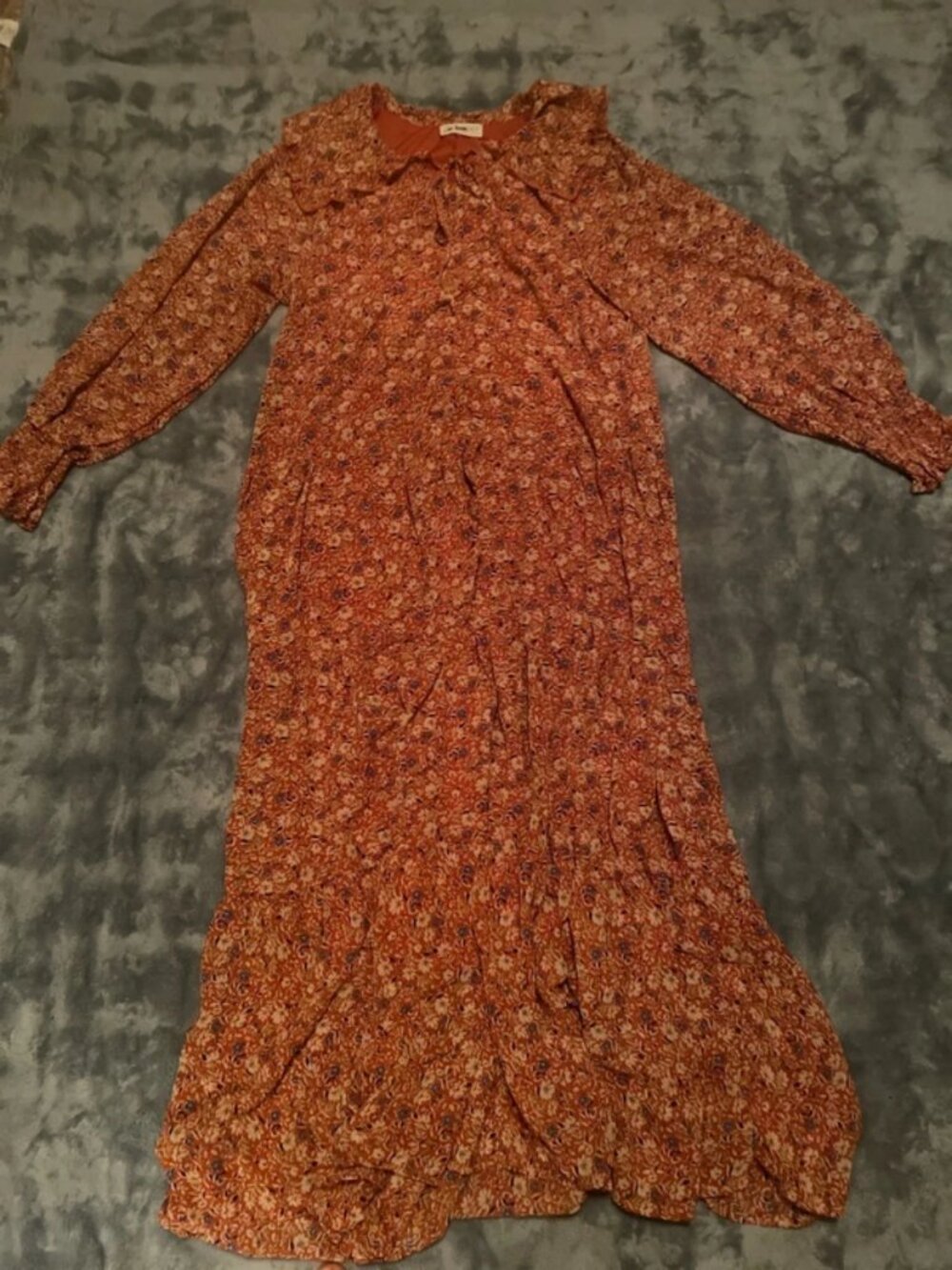 Long flowy floral fall dress